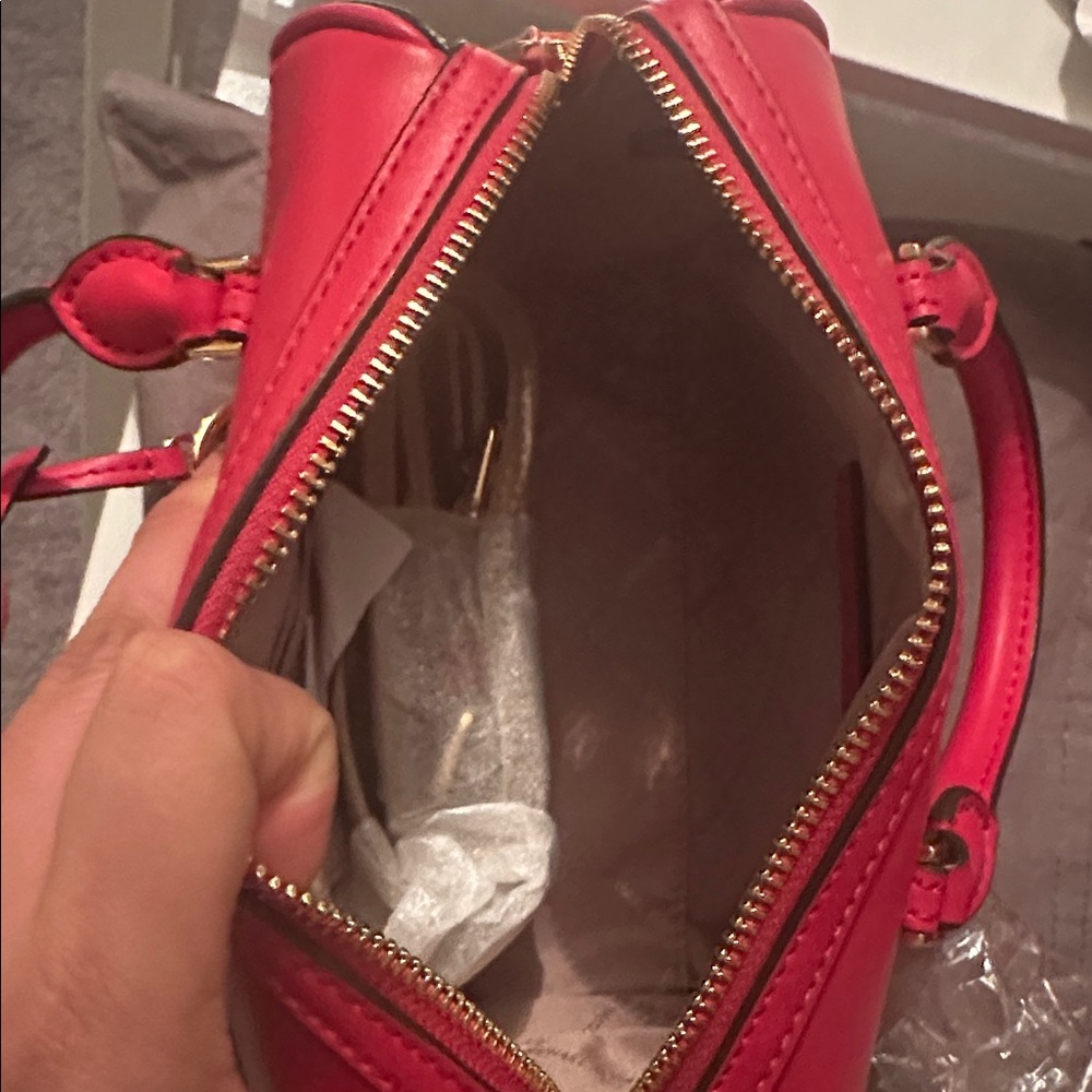 Michael Kors Red Mini Crossbody Bag with Leather Accents - Picture 10 of 10